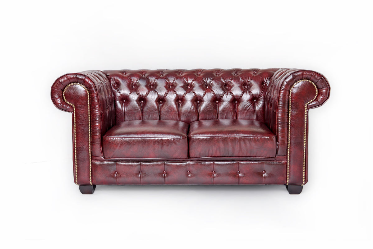 Oxblood red chesterfield shop chair