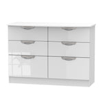 Ealing - White Gloss / White - 6 Draw Midi Chest