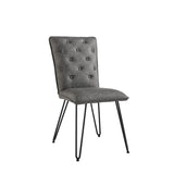 Studded Back Dining Chair Brown - Hairpin Legs