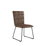 Panel Back Dining Chair Brown- Hairpin Legs