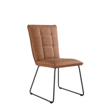 Panel Back Dining Chair Tan- Hairpin Legs