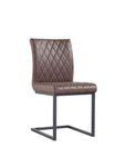 Diamond Stitched Dining Chair - Brown