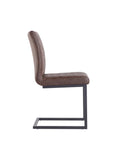 Diamond Stitched Dining Chair - Brown