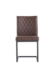 Diamond Stitched Dining Chair - Brown