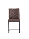 Diamond Stitched Dining Chair - Brown