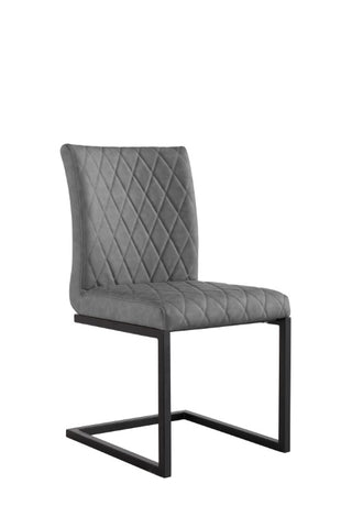 Diamond Stitched Dining Chair - Grey