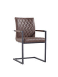 Diamond Stitched Carver Dining Chair - Brown