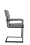 Diamond Stitched Carver Dining Chair - Grey