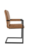 Diamond Stitched Carver Dining Chair - Tan