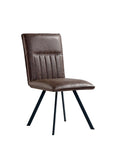 Padded Stripe Dining Chair - Brown