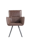 Padded Stripe Carver Dining Chair - Brown