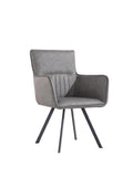 Padded Stripe Carver Dining Chair - Grey