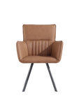 Padded Stripe Carver Dining Chair - Tan