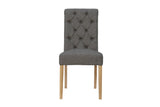 Button Back Scroll Dining Chair - Dark Grey