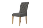 Button Back Scroll Dining Chair - Dark Grey