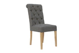 Button Back Scroll Dining Chair - Dark Grey