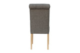 Button Back Scroll Dining Chair - Dark Grey