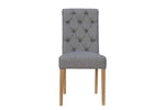 Button Back Scroll Dining Chair - Light Grey