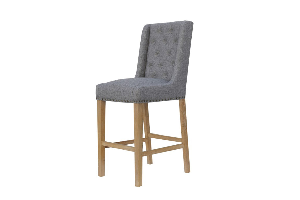 Button Back Stools Button Back Scroll Stool - Light Grey – Spencer James Furniture