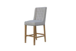 Button Back Scroll Stool - Natural