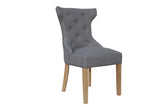 Winged Button Back Chair - Light Grey