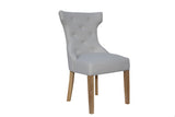 Winged Button Back Chair - Natural