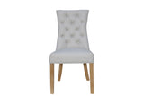 Curved Button Back Chair - Natural