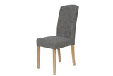 Button Back Upholstered Chair - Dark Grey