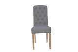 Button Back Upholstered Chair - Light Grey