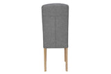 Button Back Upholstered Chair - Light Grey