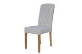 Button Back Upholstered Chair - Natural