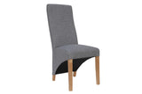 Wave Back Fabric Chair - Light Grey