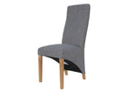 Wave Back Fabric Chair - Light Grey