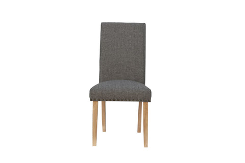 Straight Back Fabric Chair - Dark Grey