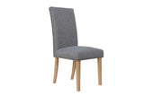 Straight Back Fabric Chair - Light Grey