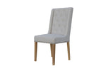 Button Back & Studded Fabric Chair - Natural