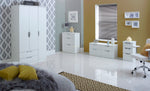 Ealing - White Gloss / White - 3 Draw Bedside