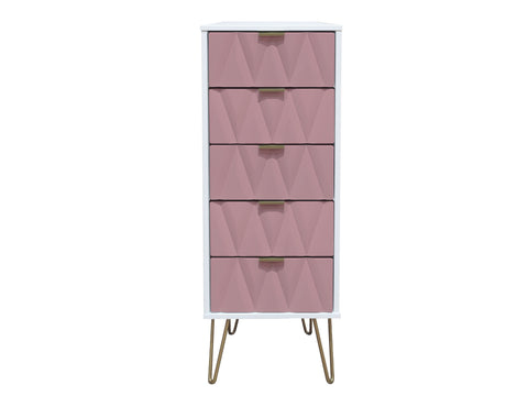 Primrose Hill Pink/White - 5 Draw Locker
