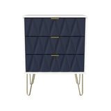 Primrose Hill Indigo/White - 3 Draw Midi Chest