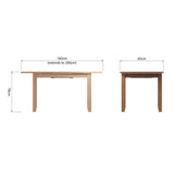 Grantham Oak - 1.6 Extendable Table