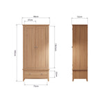 Grantham Oak - 2 Door/ 1 Draw Robe