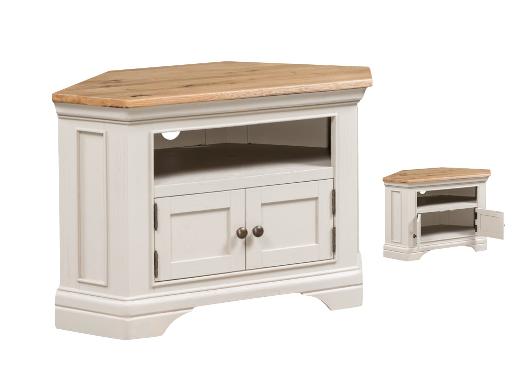 Painted corner tv stand deals