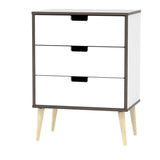 Shetland White - 3 Draw Midi Chest