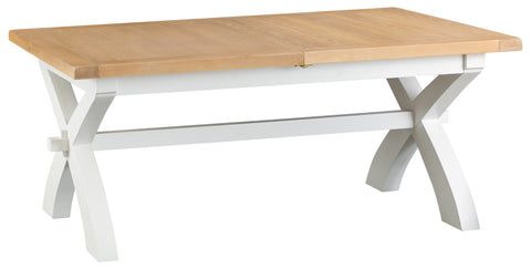 Tuscany White - 1.8m Cross Leg Extending Table