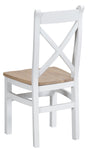 Tuscany White  - Cross Back Chair (Wooden Seat)