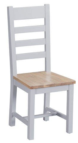 Tuscany Grey  - Ladder Back Chair (Wooden Seat)