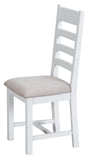 Tuscany White - Ladder Back Chair (Fabric Seat)