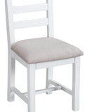 Tuscany White - Ladder Back Chair (Fabric Seat)
