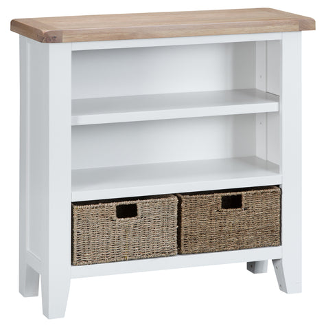 Tuscany White - Small Wide Bookcase